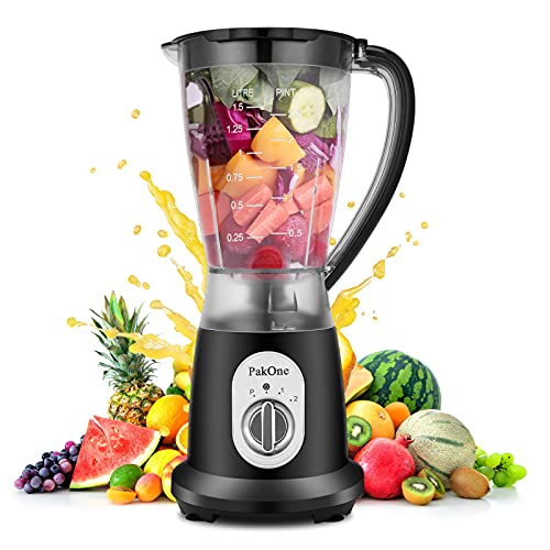 Smoothie Blender,Pakone Professional Countertop Blender,50oz Blenders for Kitchen,High Power Blender for Frozen Drinks,Shakes,Juice and Grind,Black