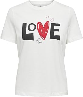 بلوزة لوفي لايف فالنتاين بأكمام قصيرة وتصميم عصري للنساء من أونلي (عبوة من قطعة واحدة)