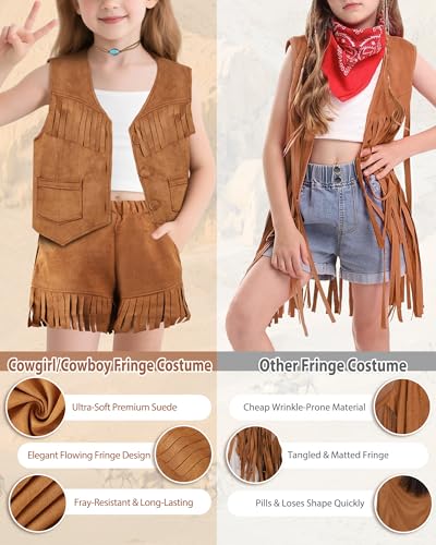 Disfraz cowboy western marrón para niñas y niños miniatura 4