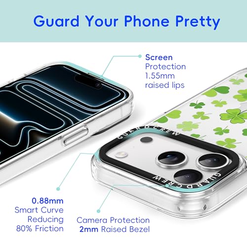 GuardCrew Capa para iPhone 17 Pro Max, [proteção contra quedas de grau militar de 3,8 m à prova de colisão] [anti-descascar] Capa de telefone fina à prova de choque de TPU transparente para iPhone 17