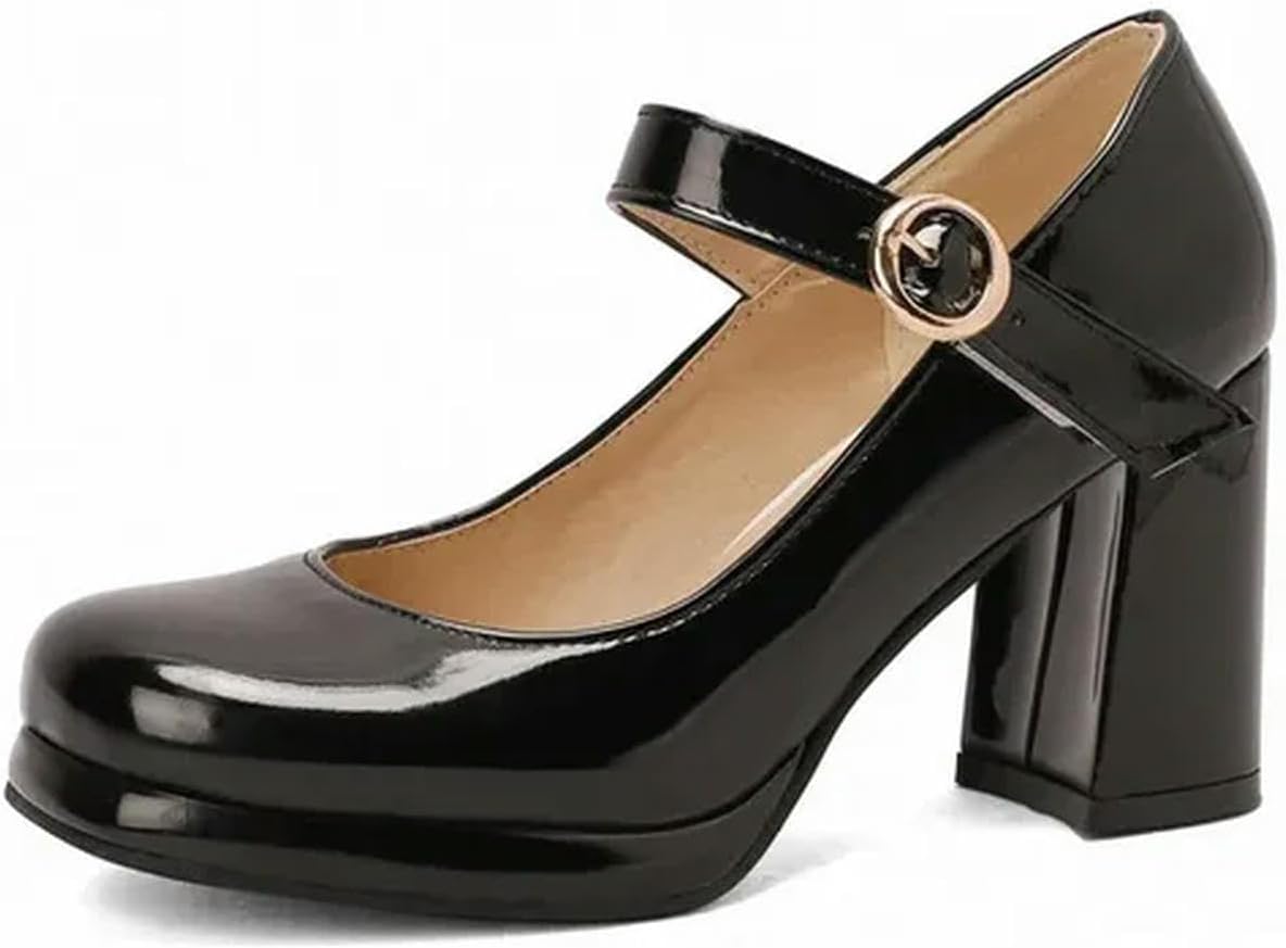 Zapatos cómodos de oficina estilo Mary Jane vintage para mujer