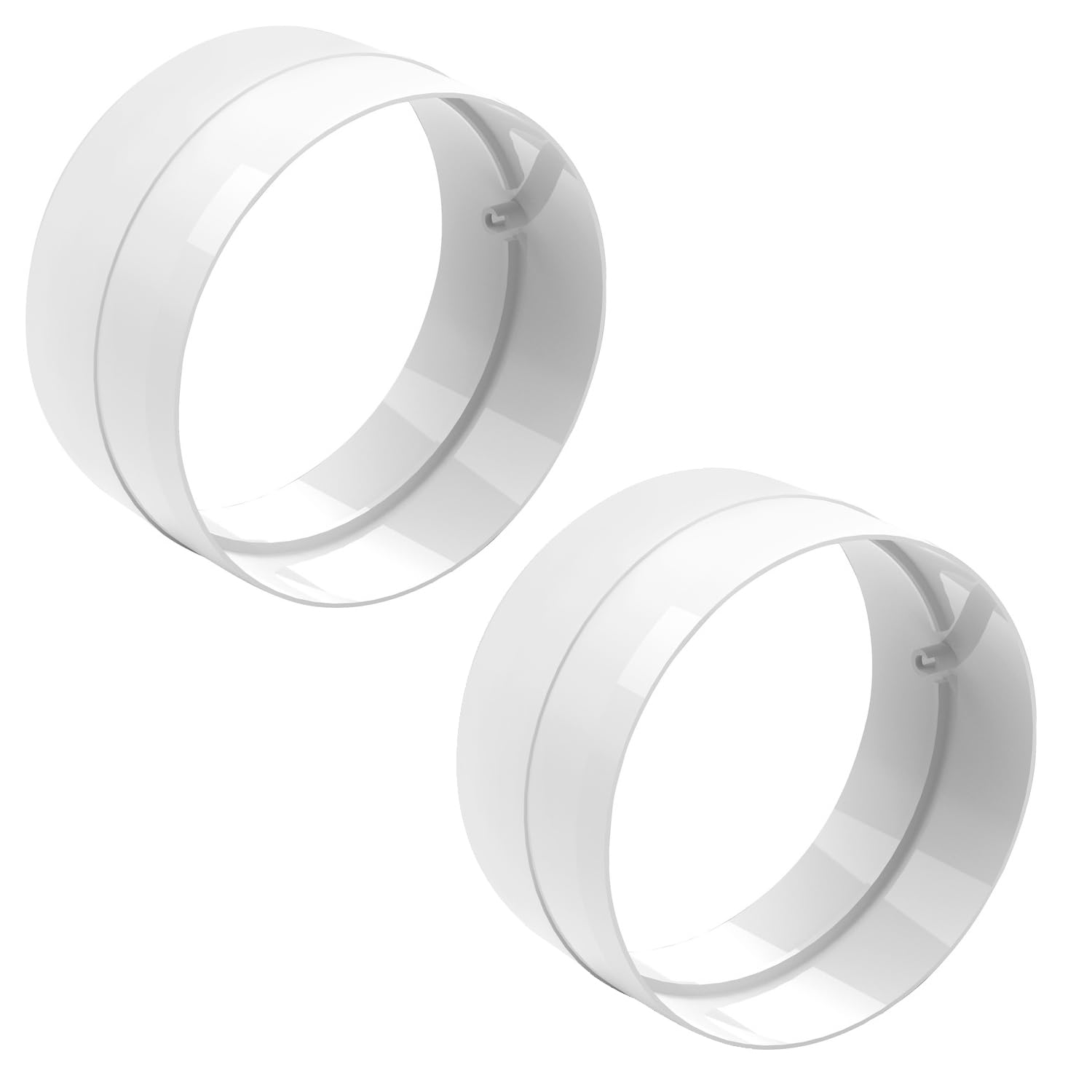 Nesvent Men's White 2 X 125Mm Connector Plastic Round Connector 125Mm - 5 Inch To Connect Duct Pipe Or Flexible Ducting Hose -Tumbler Dryer – Cooker Hood