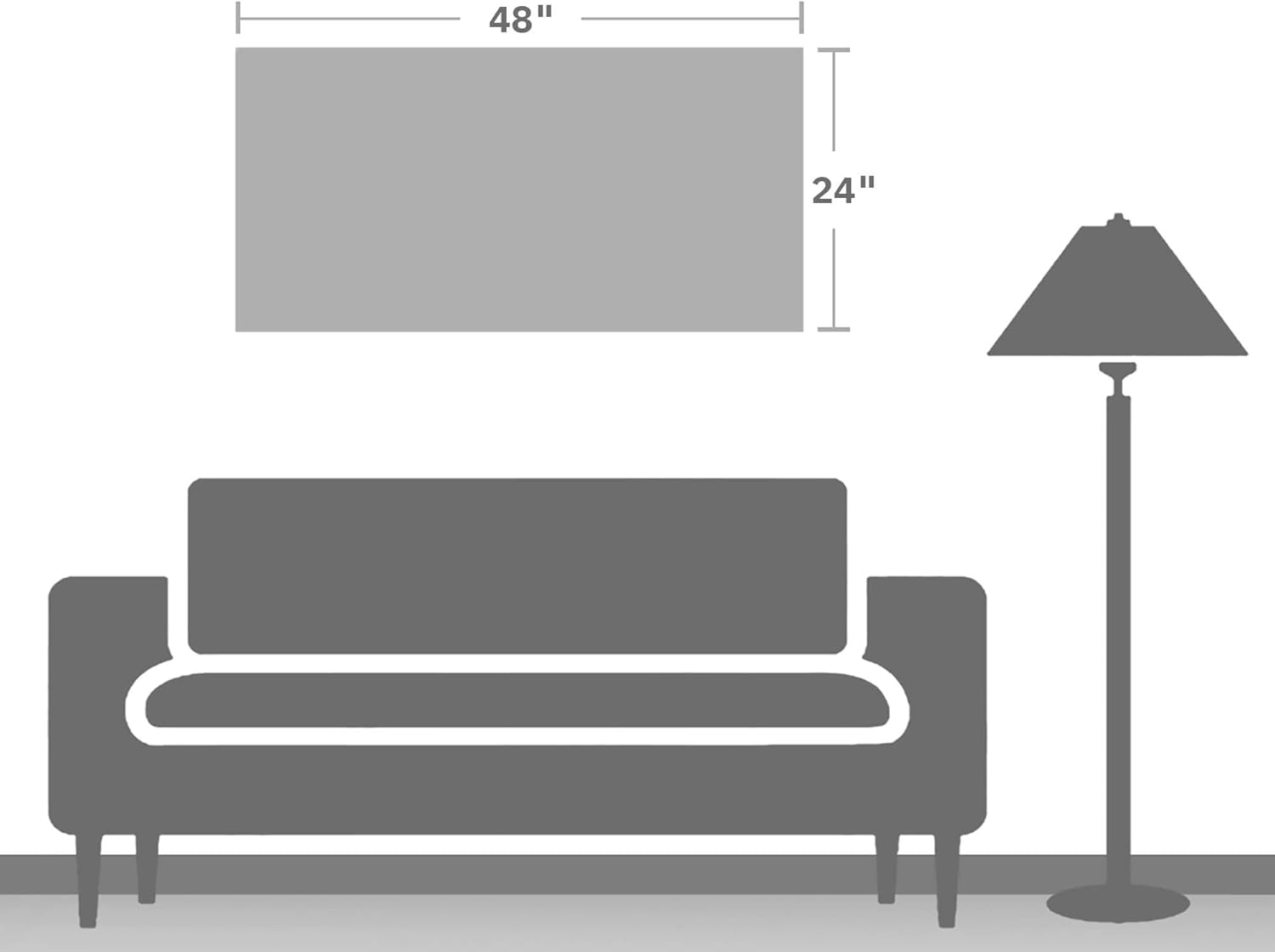 Rustic Horse Wall Art Decor: Western Country Farm Equine Canvas Picture Artwork Wildlife Animals on Empty Grassland Farmhouse Ponies Painting for Living Room Bedroom 48" x 24" - Image 2