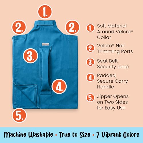 Image of Cat-in-the-Bag Cozy Comfort Carrier - Extra Large Light Blue Cat Carrier Soft and Pet Carrier Administration, Grooming, Vet Visits, Dental Care, and Nail Trimming
