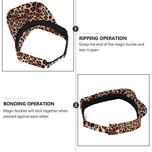 Kesyoo Unisex Leopard Print Sun Visor Hat Adjustable Baseball Cap Empty Top Golf Tennis Visor For Outdoor Sports Summer Beach #TOP3