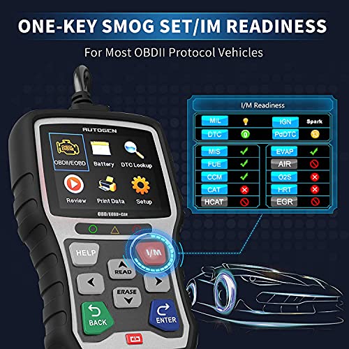 Autogen 3000A 28000Mah Car Jump Starter (Up To 10.0L Gas & Diesel) & Obd2 Scanner & 12V Battery Tester, Auto Code Reader Car Diagnostic Scan Tool #TOP7