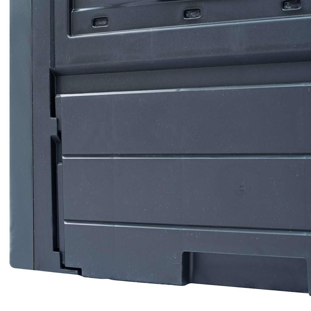 Compostiera da giardino, 260 l, in plastica, per rifiuti da giardino, 60 x 60 x 83 cm, effetto rattan