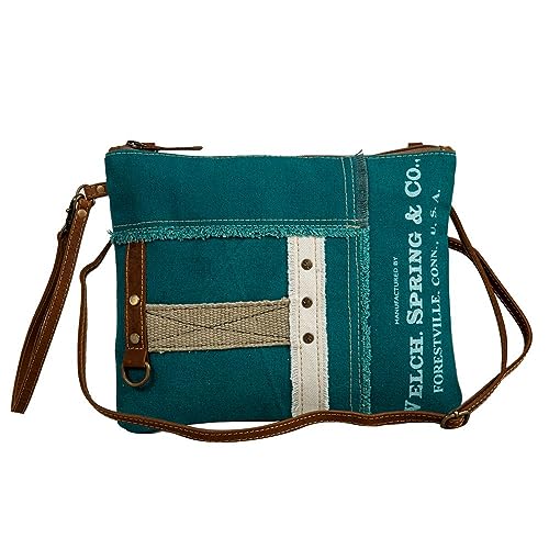 Western Leather Crossbody Bag for Women - Canvas Purse Shoulder Handbag Countryside