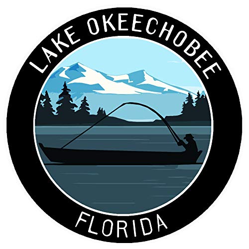 Bass Fishing Lake Okeechobee Florida Vinyl Printed Die-Cut Decorative Auto Decal Sticker Appliques ~...