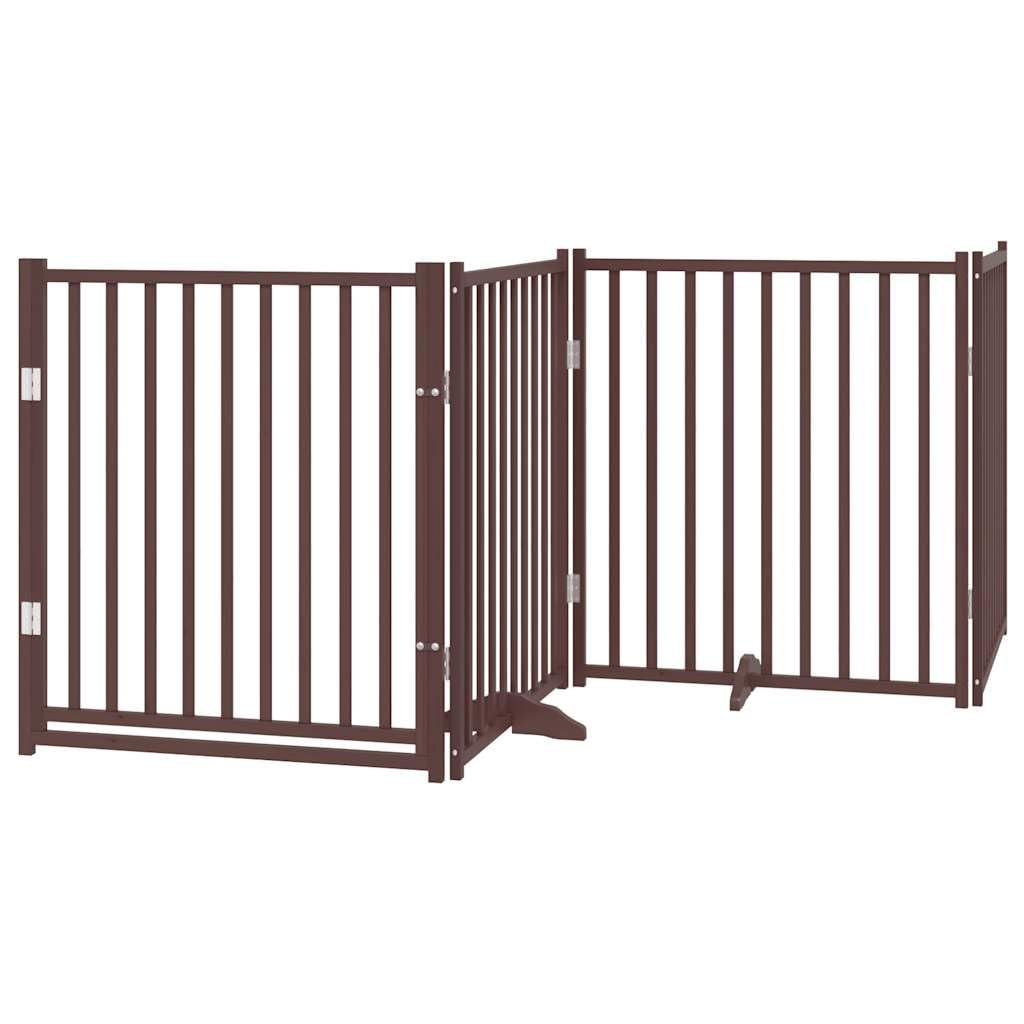 Homgoday Puerta de Perros Plegable 10 Paneles Madera álamo marrón 800 cm Barrera para Perros Plegable Valla para Mascotas Pequeña Barrera de Seguridad para Escalera Pasillo
