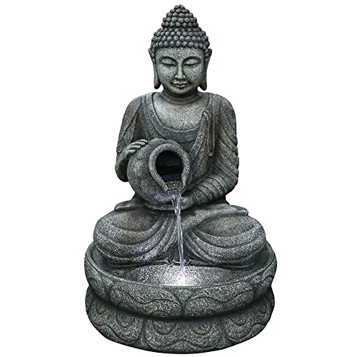 Northlight 32" Buddha In Sukhasana Pose Outdoor Garden Water Fountain #TOP4