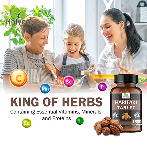 Image of Haritaki Tablet -180 Tablets (Pack of 2) | Known as Harde, Harad, Kadukkai, Himaj tablets | Natural, No Additives and Preservatives
