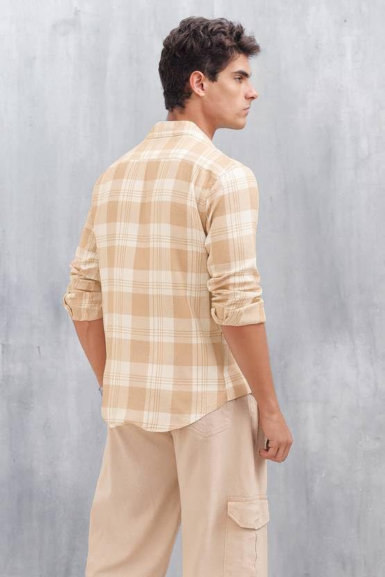 Image of S-LINE Men Full Sleeve Check Cotton Shirt /Shirt for Men