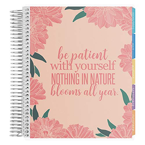 Erin Condren 12 - Month 2021 Monthly Planner 7x9 (January - December 2021) - Blooms All Year (Cherry Blossom & Salmon) Colorful Layout. Organizer with Month View Tabs