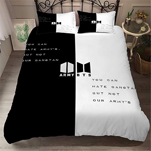 Goplnma-B&T&S Bettwäsche Bangtan Boys Bettbezug mit B&T&S Kissenbezug Für A.R.M.Y 3D Druck Mehrfarbig (220×240cm 10)