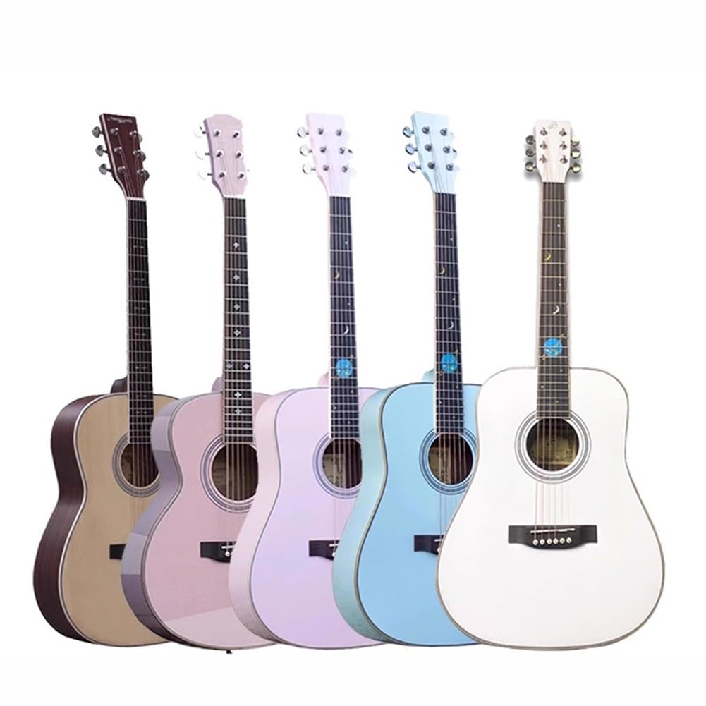Początkująca gitara akustyczna, klasyczna, świerkowa, łatwa do grania, akustyczna gitara podróżna dla dziecka, chłopca, dziewczynki, studenta, młodzieżowa gitara z torbą koncertową, paskiem, tunerem