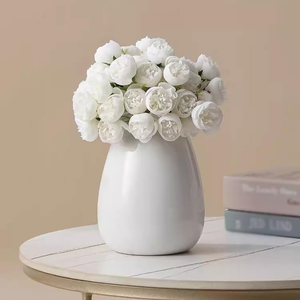 Vaso Vaso Decorazione Soggiorno Composizione floreale Ceramica Piccolo Moderno Stile Semplice Rotondo Grande Pancia Creativo Vaso In Ceramica(B)