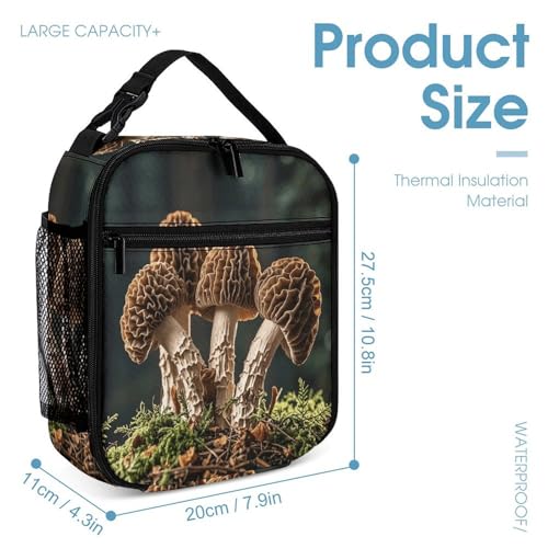 3Pcs Backpack Sets Good Morels Print Travel Daypack 3 in 1 Lightweight Backpack Set with Lunch Bag And Cosmetic Bag4