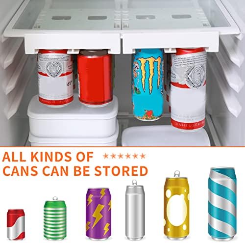Soda Can Organizer for Refrigerator,Can Holder Fridge Dispenser,Hanging Beverage Soda Can Dispenser Storage Sliding Rack, Soda Can Rack Beverage Dispenser Organizer for Fridge