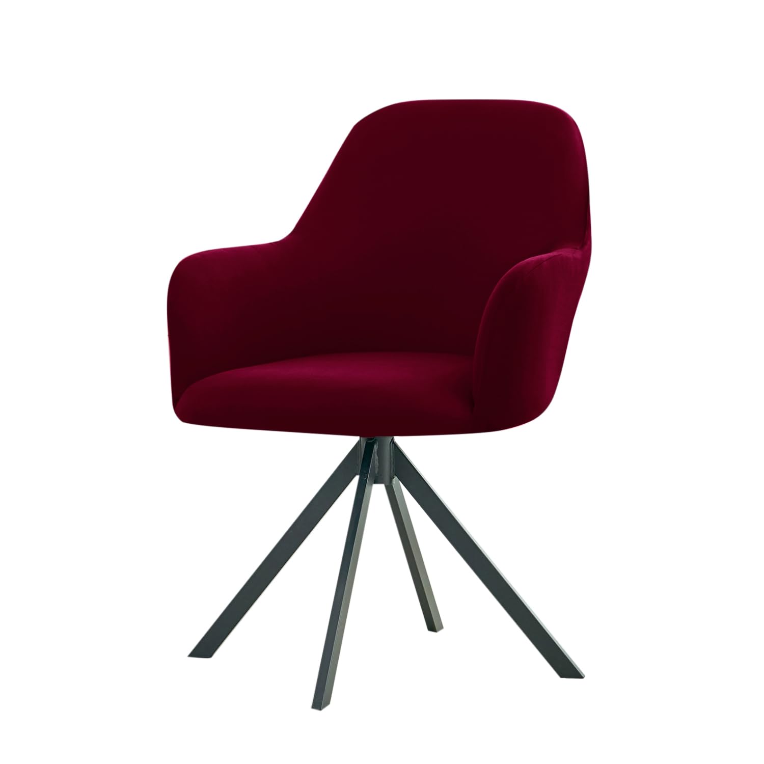 HOKIPO 'SereneSolids' 140 GSM Stretchable Swivel Chair Cover High Armrest Slipcover, Burgundy (AR-6247-BRGN)-image-13
