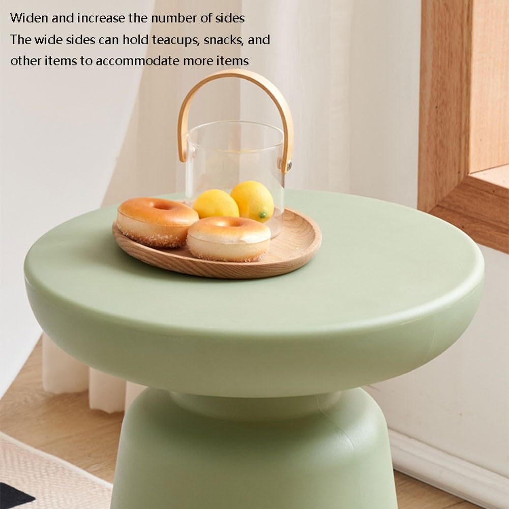 Mesa de centro pequeña circular en forma de seta para sala de estar, estilo nórdico moderno, diseño creativo y simple