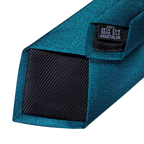 Image of DiBanGu Extra Long Tie for Men 63 inch XL Silk Necktie Set | Pocket Square and Cufflinks, Big and Tall, Jacquard Woven, Gift Box, Paisley /Plaid /Solid /Striped, for Weddinng Party Business