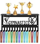 CREATCABIN Soccer Medal Holder Trophy Shelf Display With 12 Hooks