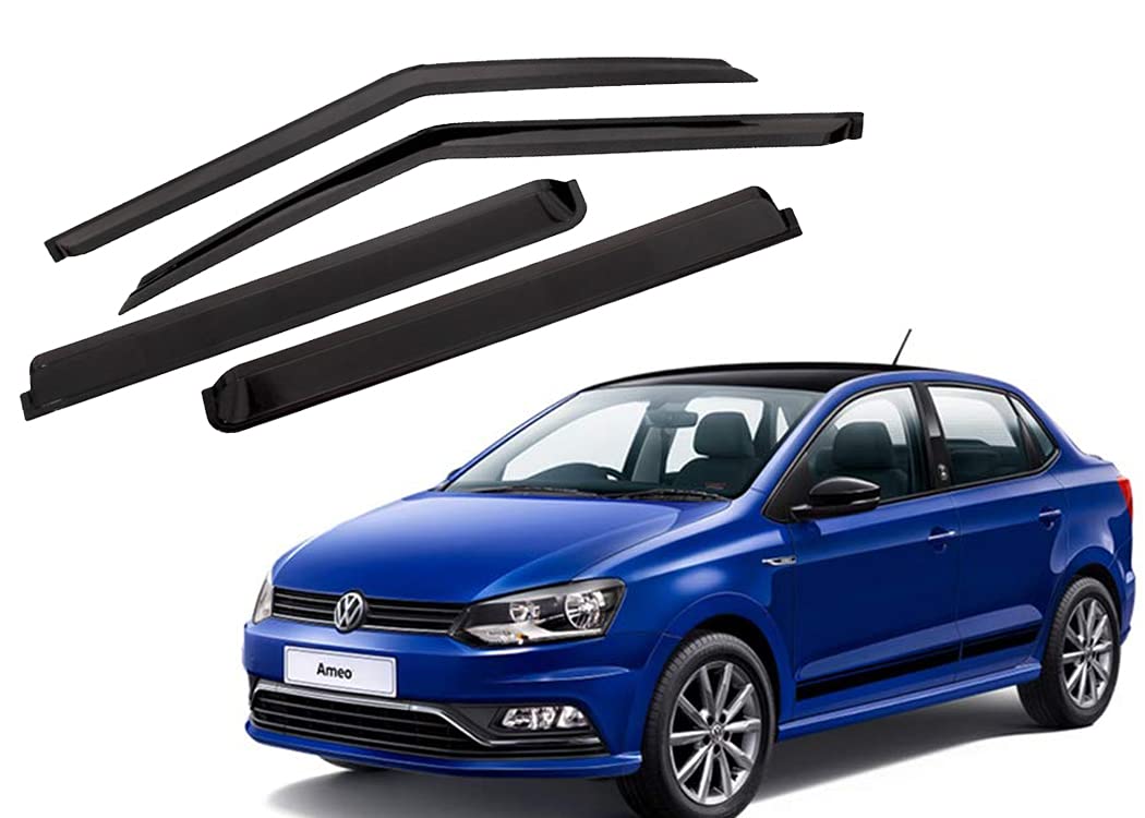 CAR SAAZ Unbreakable Door Visor for Ameo (2016-2020)(Set of 4Pcs)
