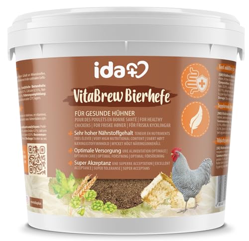 Ida Plus - VitaBrew Bierhefe - 1500g - Futterergänzung für Hühner, Wachteln & anderes Geflügel - reich an B-Vitaminen, Aminosäuren, Mineralien & Spurenelemente - unterstützt die Federbildung