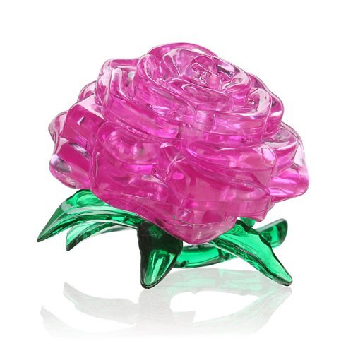 3D Crystal Puzzle Cube Block Jigsaw Model DIY Rose IQ Toy Furnish Gift Gadget