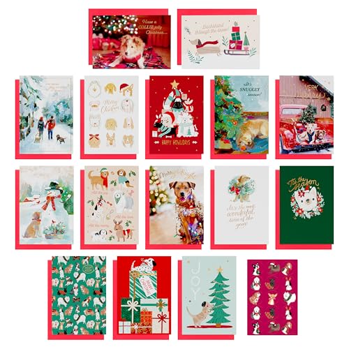 Cartes de Noël chien pour sublimer vos messages de vœux au pied du sapin en famille