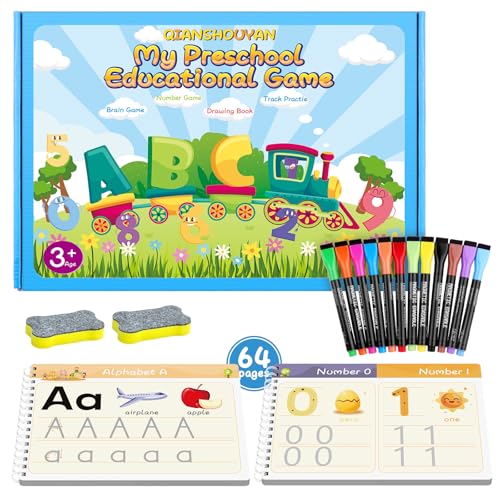 Preschool Learning Activities - Tracing Books for Kids Ages 3-5 - Toddler Handwriting Practice - Letter Tracing for Kids Preschool Kindergarten Workbooks 3-4, 4-5 - Learning Books for 3-4 Year Olds
