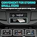 NuIth Dash Storage Pocket, Universal Fit Car Radio Storage Box, Single Din Dashboard Organizer, Dash Pocket Organizer Kit for Jeep Ford Mazda Stereo Holder