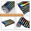 Holographic Laser Black Chrome Vinyl Sheet Car Wrap Film Self Adhesive Sticker 59.8'' x 7.8'' #3