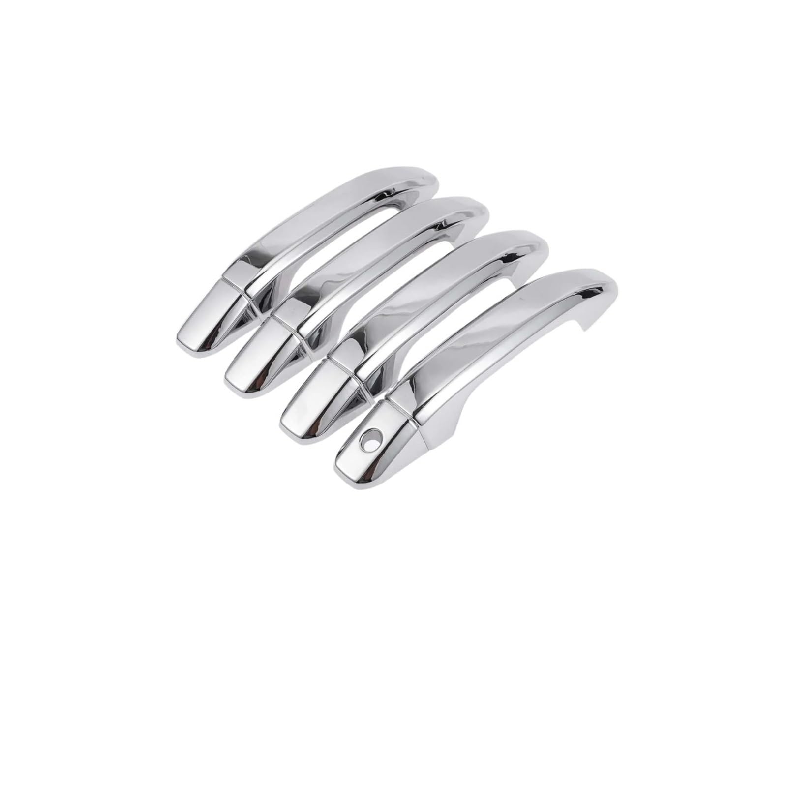 Nokrgqw Chrome Silver Left Handle Passenger 4Pcs Exterior Door Handle Cover For Gmc For Yukon Without Keypad Tone(Chrome Silver)