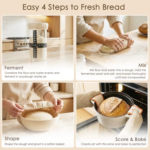 Prime 13-Piece Kikcoin Banneton Bread Proofing Basket and Sourdough Starter Kit 13.49 + Free Shipping + 50% Off Code K7HLN3HE - image 8