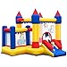 Costzon Inflatable Bounce House, Castle Jumper Slide Mesh Walls, Kids Party Jump Bouncer House w/Net, Carry Bag Without Blower (Castle)