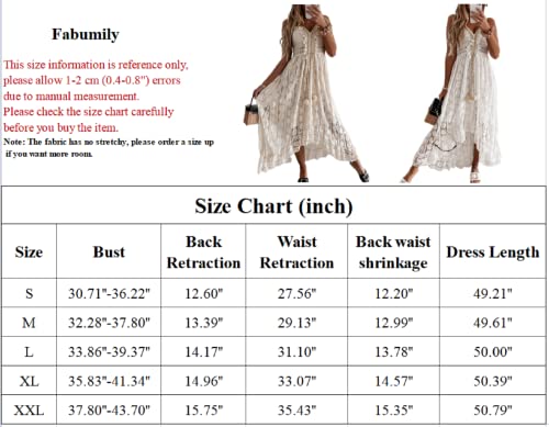 Fabumily Women's Summer Dress V Neck Spaghetti Strap Sleeveless High Waist Bohemian Wedding Beach Casual Maxi Dresses (A Boho White, Medium) #TOP5