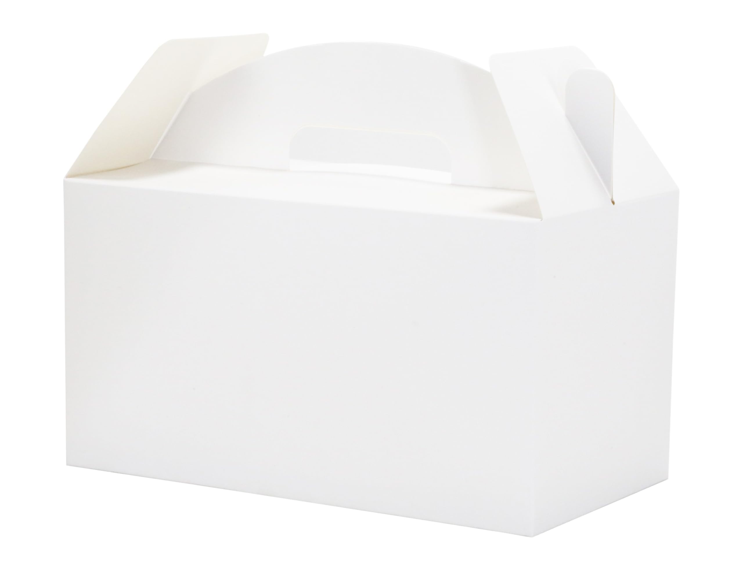 Papertide White Gable Box with Handles, 30 Pack 13x24x13cm Sturdy Colorful Cardstock treat Boxes for Christmas Birthday Party Favors, Premium Presentation Boxes with Lids