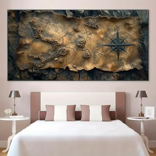 Art mural de carte rétro XINBAO toile géante 75x150cm pour habiller grands murs
