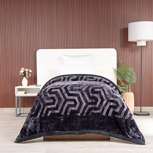 Image of MYTRIDENT Classic Style Me Solid Single Mink Blanket, 4kg, 100% Polyster, Matcha