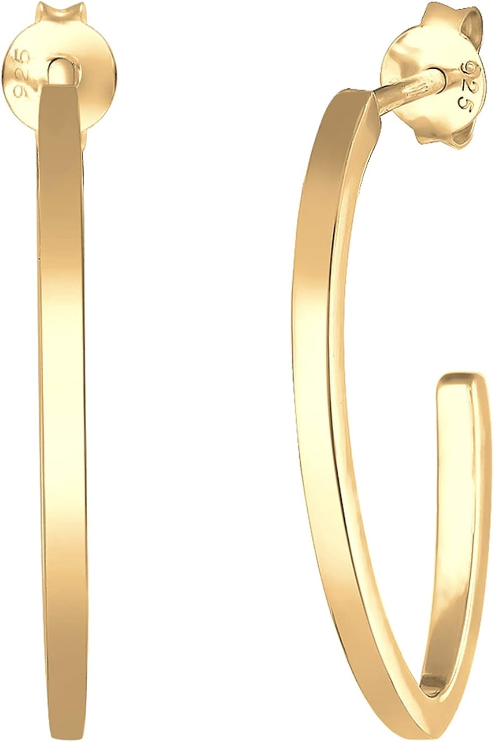 Elli Women's 925 Sterling Silver Hoop Earrings 310431317, Gold - Image 3