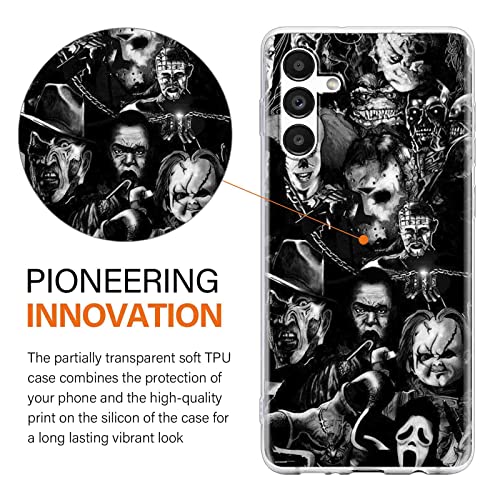 Ootbao 2 × Cool Case For Samsung Galaxy A13 5G Case Clear 6.5",Scream Horror Movie Printed,Skull Ghost Face Pattern Design For Women Men Boys Girls,Soft Transparent Cases Funda Para Samsung A13 #TOP1