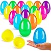 JOYIN 3.15" Easter Eggs, Large Fillable Plastic Eggs Empty Colorful Bright Eggshells with Hinge for Easter Hunt, Filling Treats, Party Favor, Basket Stuffers, Classroom Prize Supplies, 150PCS