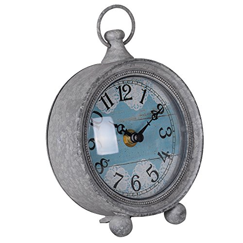 Nikky Home Vintage Coastal Beach Blue Table Clock Home Decor For Kitchen, Bathroom, Living Room, Bedroom, Office #TOP4