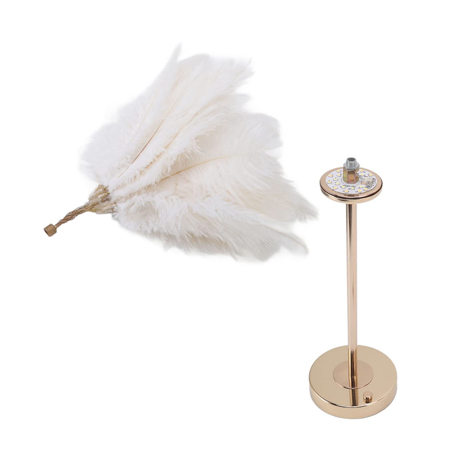 Lámpara de mesa de plumas, lámpara de mesa al lado, moderna y elegante luz de mesa, luz de noche de escritorio, lámpara de mesa de plumas, interruptor táctil, lámpara de pluma de avestruz
