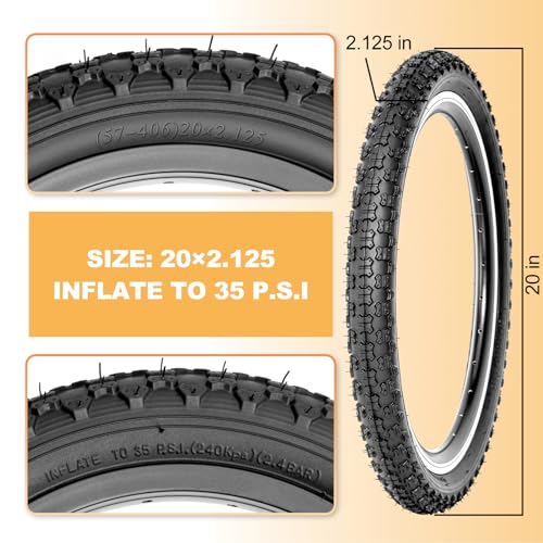 Hycline Kids Bike Replacement Tires Set: 2-Pack