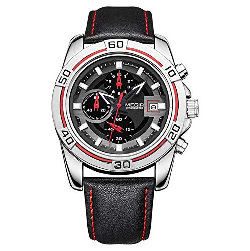 Quartz Men's Luminous Waterproof Multi-function Timed Leather Chain Time Display Precision Boutique Packaging Suitable For Holiday Gifts, Black