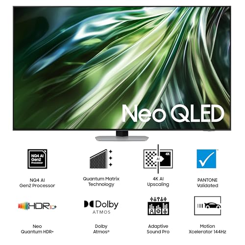 Samsung 138 cm (55 inches) 4K Ultra HD Mini LED AI Smart Neo-QLED TV QA55QN90DAULXL (Carbon Silver) Samsung 138 cm (55 inches) 4K Ultra HD Mini LED AI Smart Neo-QLED TV QA55QN90DAULXL (Carbon Silver)