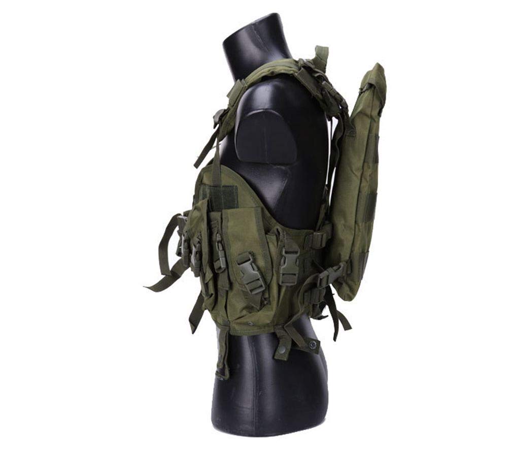 Seal kamizelka taktyczna kamuflaż wojskowa armia kamizelka bojowa dla mężczyzn polowanie gra wojenna airsoft outdoorowa kamizelka sportowa z torbą na wodę, OD, M